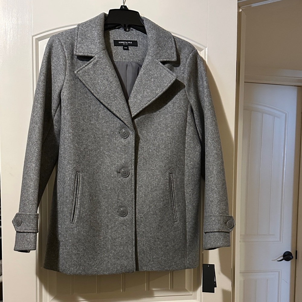 Kenneth Cole New York Gray Pea Coat